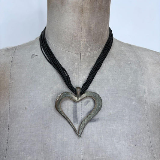 Layered chunky love heart necklace