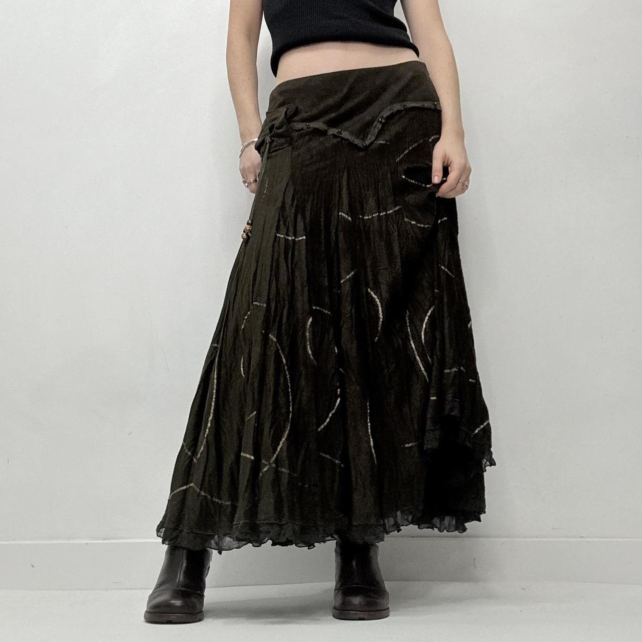 Khaki brown lace distressed fairy skirt