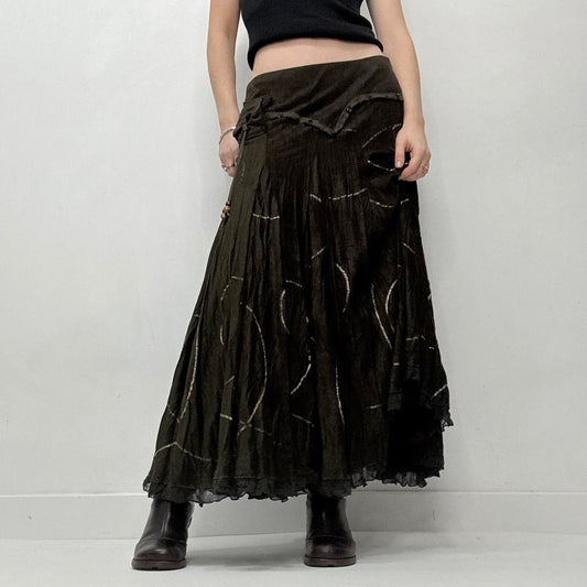 Khaki brown lace distressed fairy skirt
