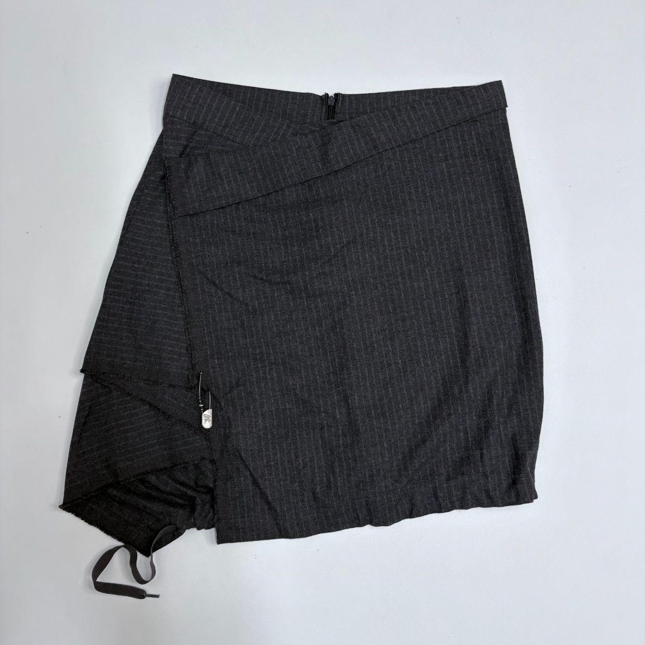 Asymmetric cop copine wrap grey skirt