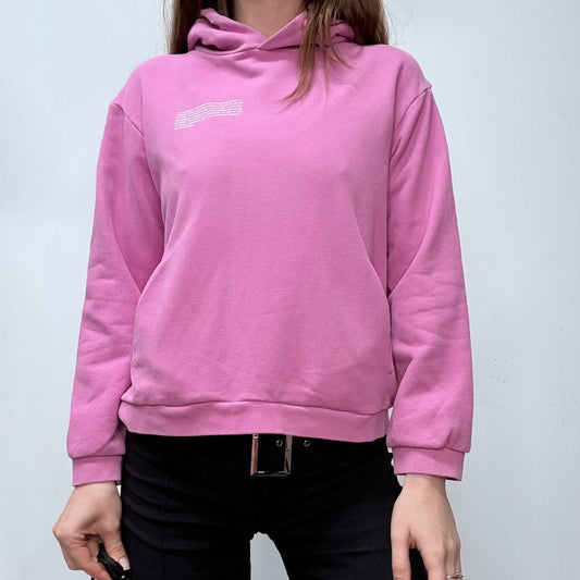 Pink pangia cropped cotton hoodie