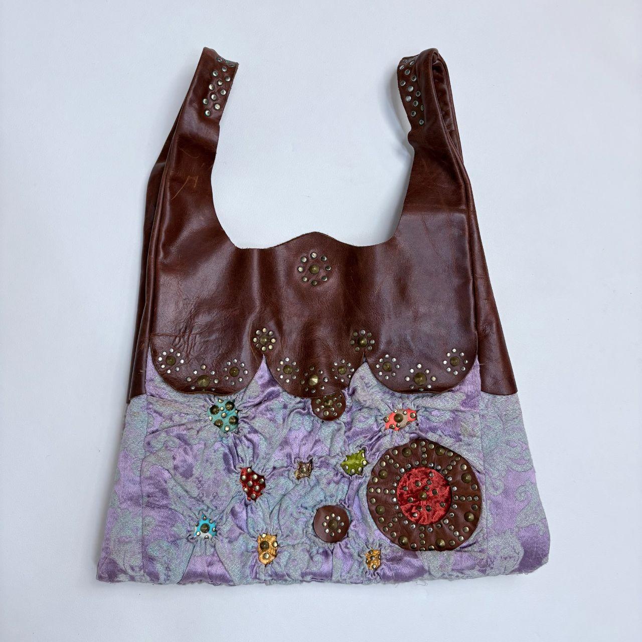 Studded leather oversized bag