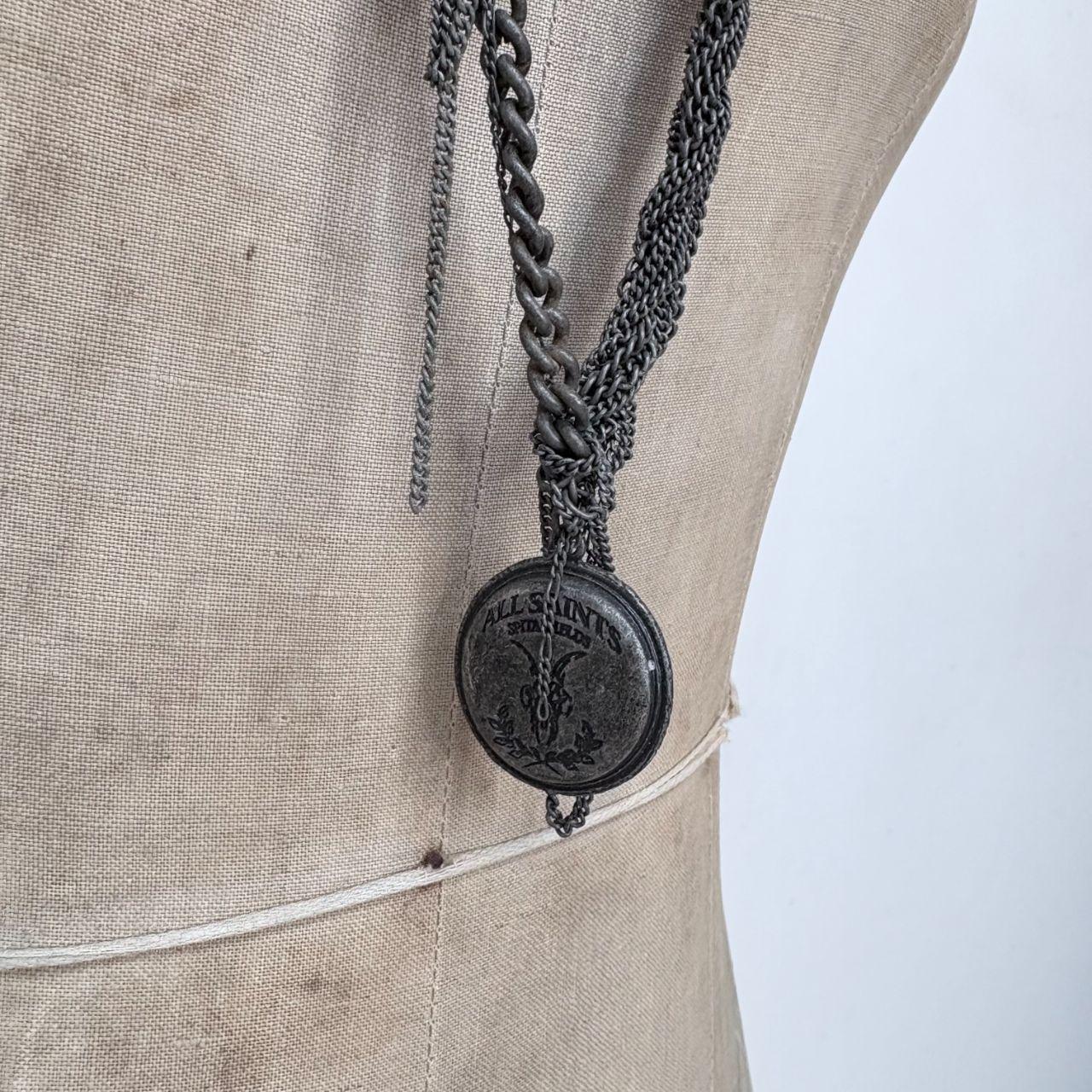 Allsaints grunge layered long chain necklace