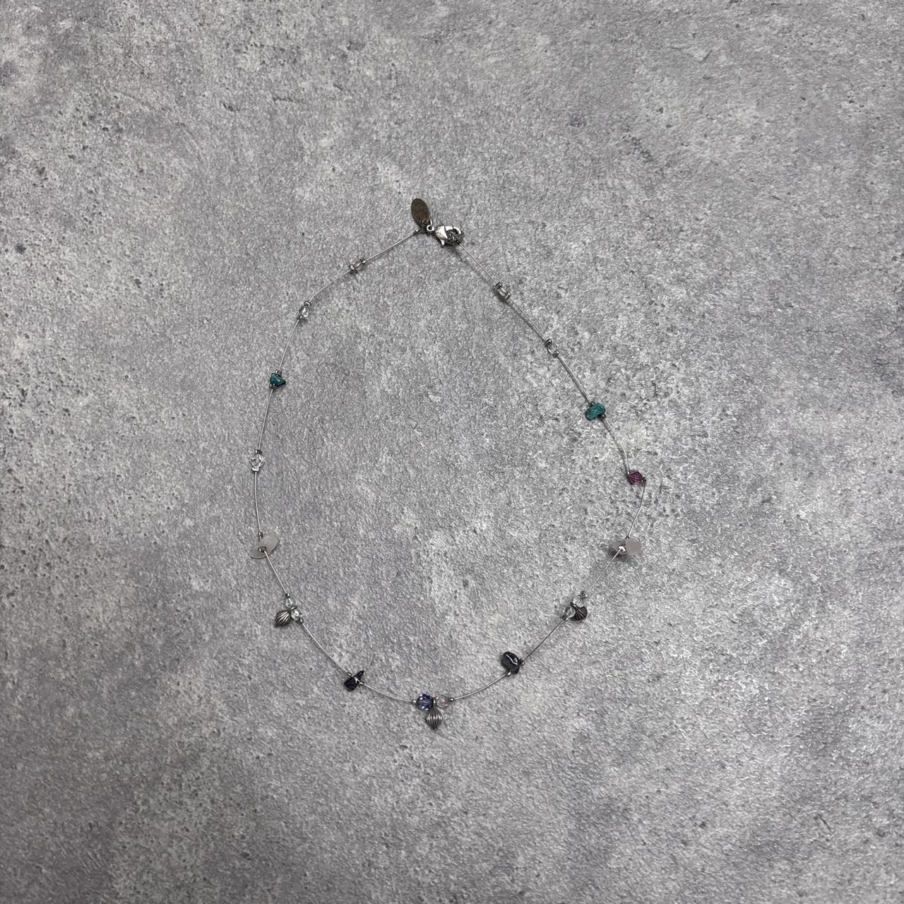 Wire gem necklace