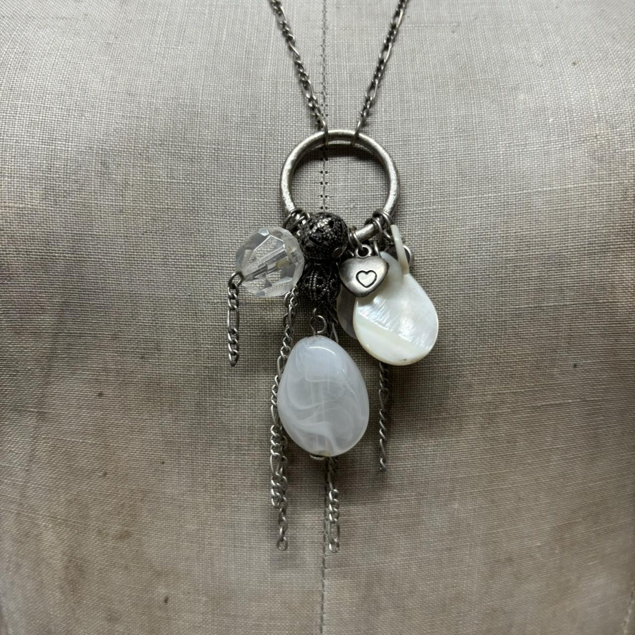 Silver heart charm necklace