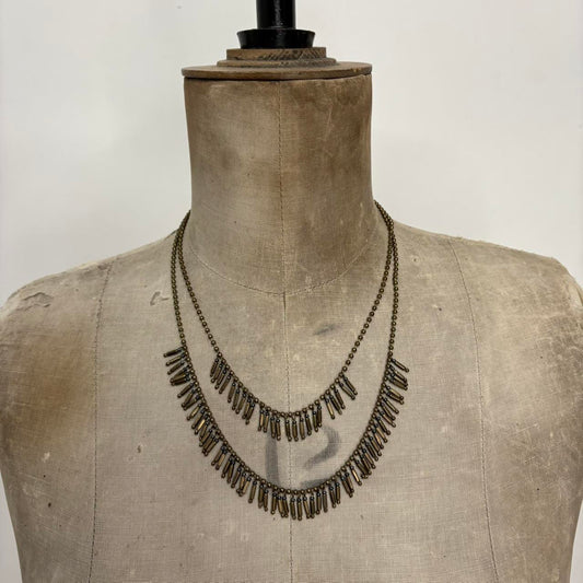 Gold layered chain boho chic necklace