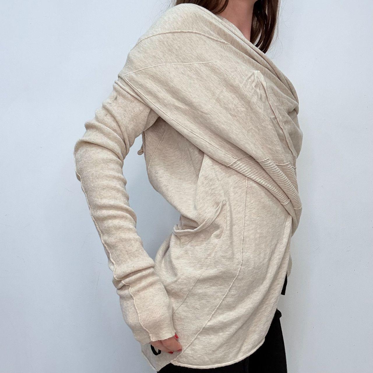 Oatmeal slouchy asymmetric jumper