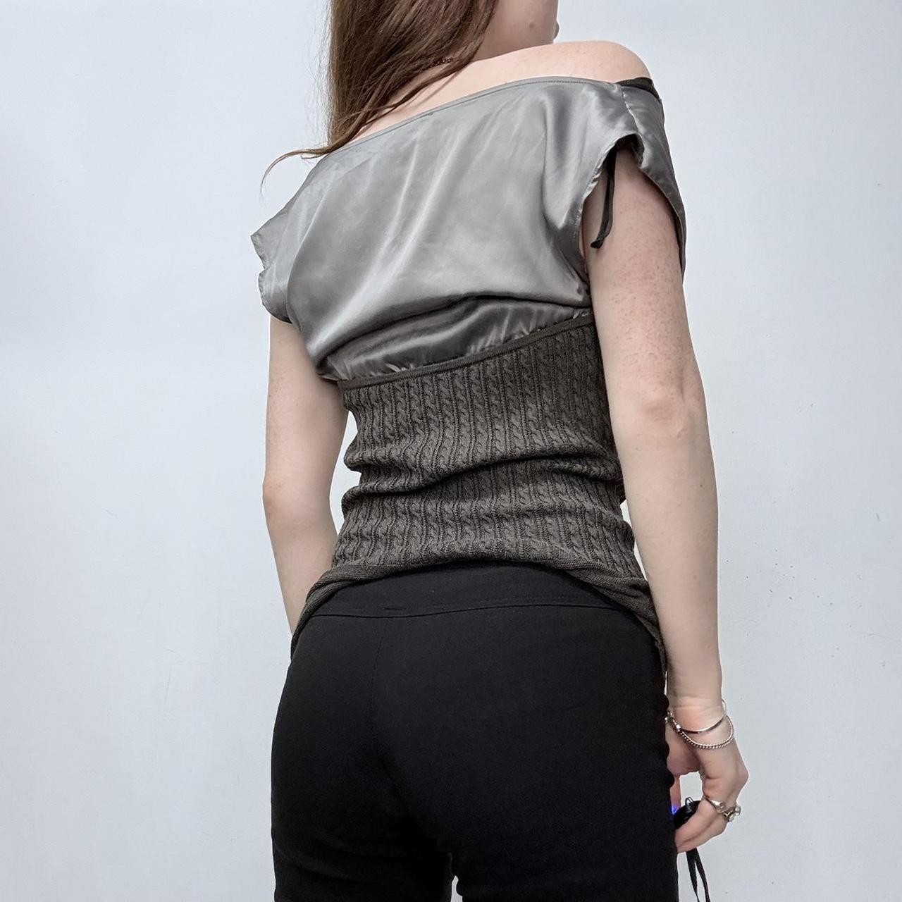 Draped off the shoulder vest