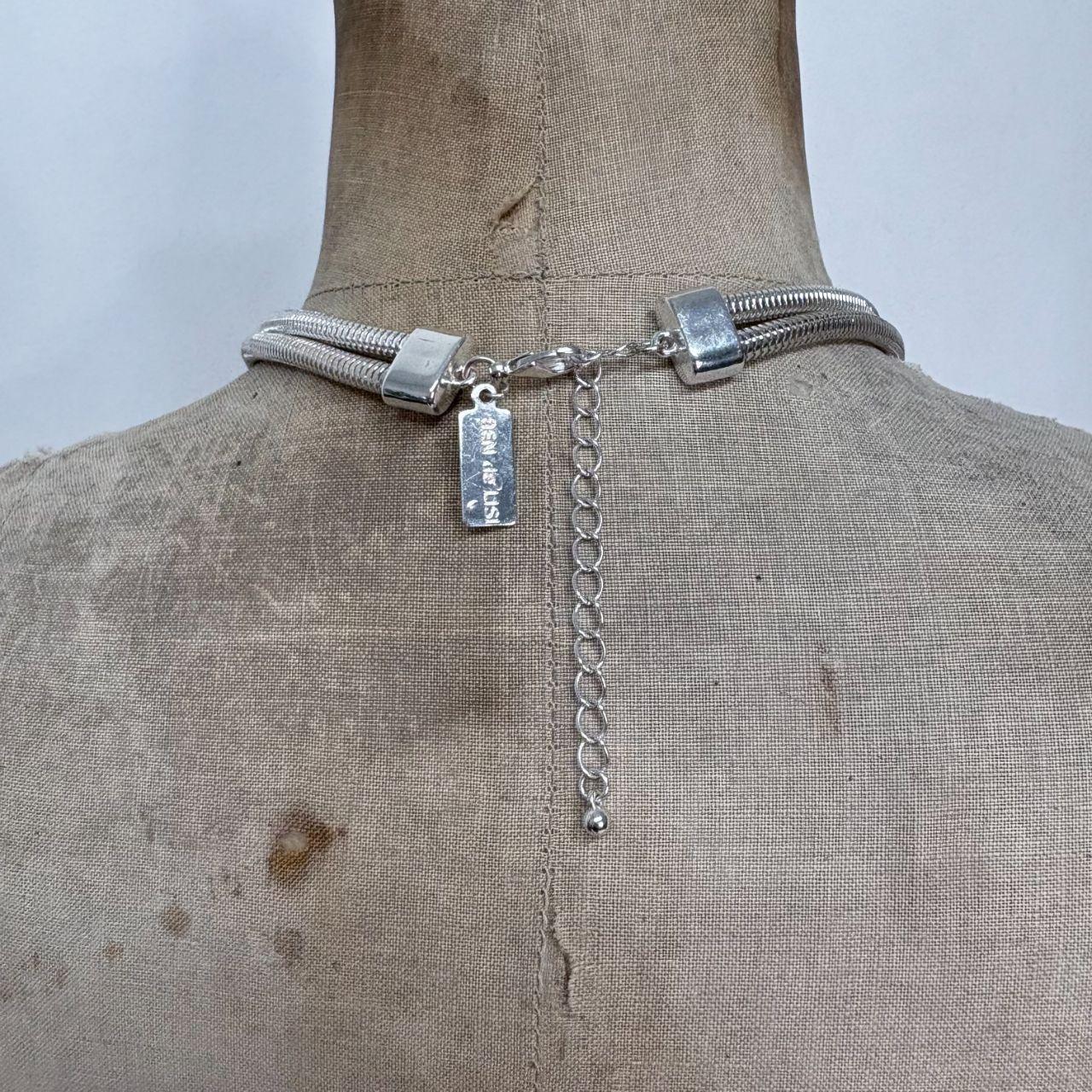 Silver chunky link oversized necklace