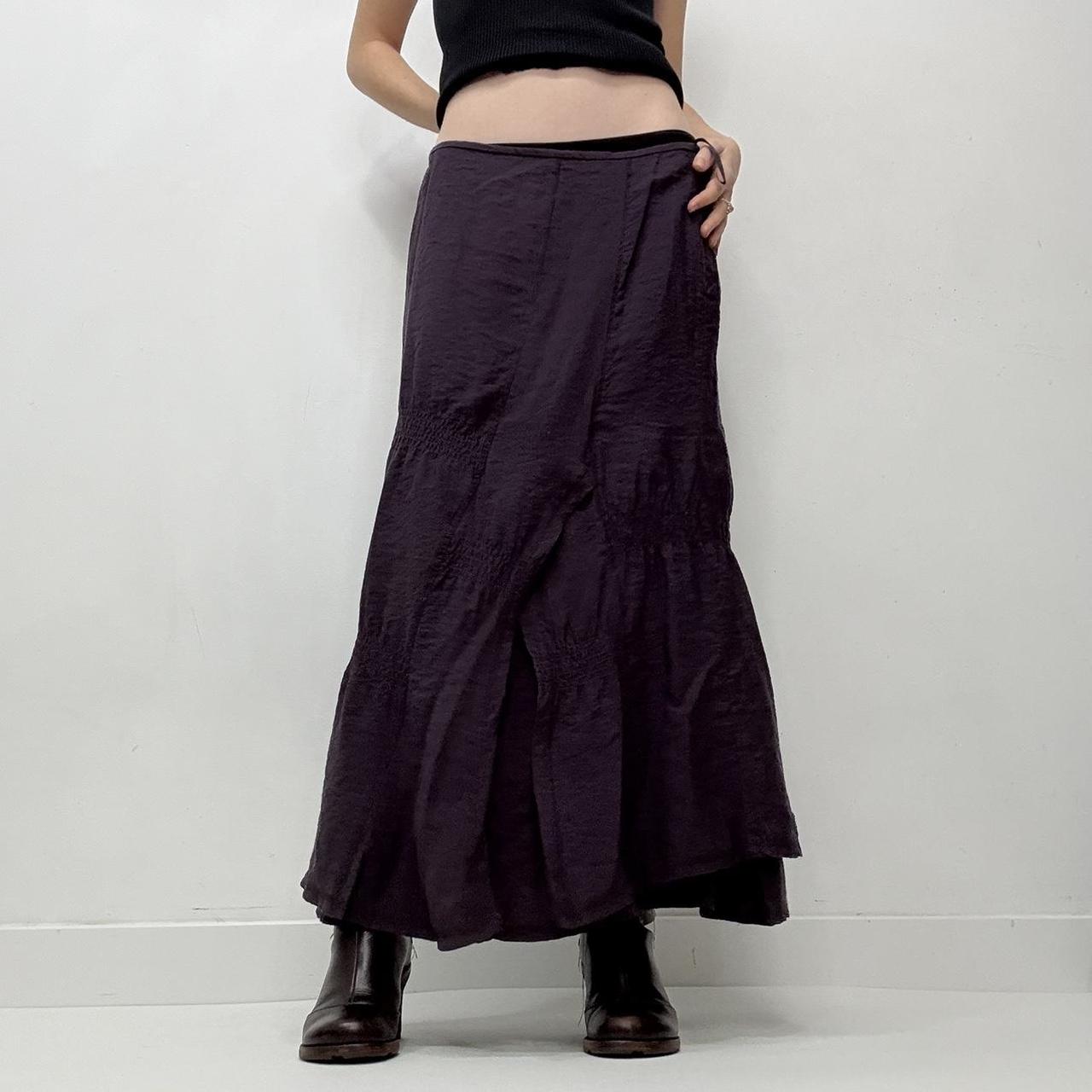 Cinched purple maxi skirt