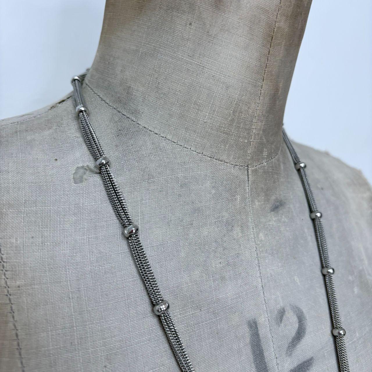 Layered chain ball long necklace