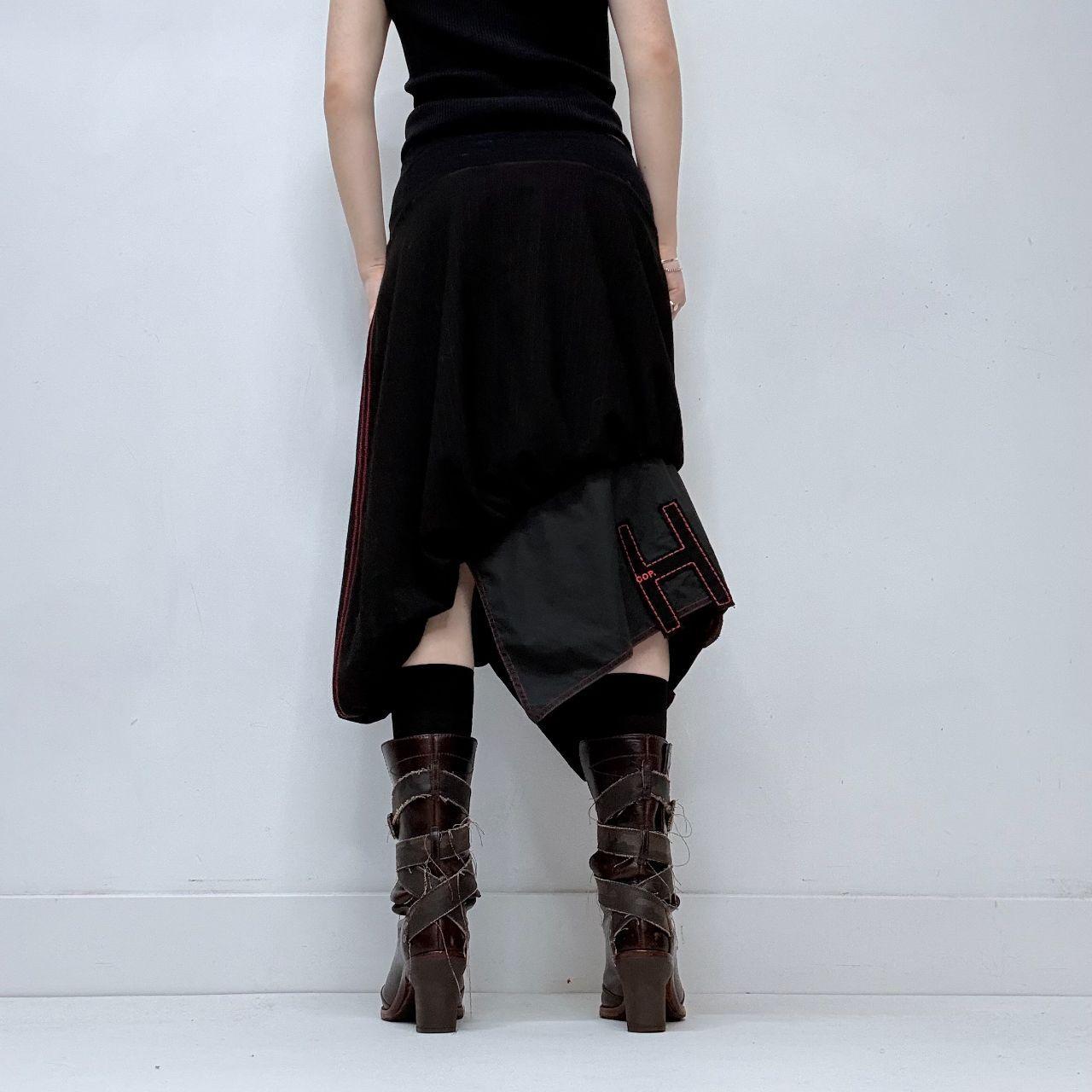Black pinstripe puff cop copine skirt