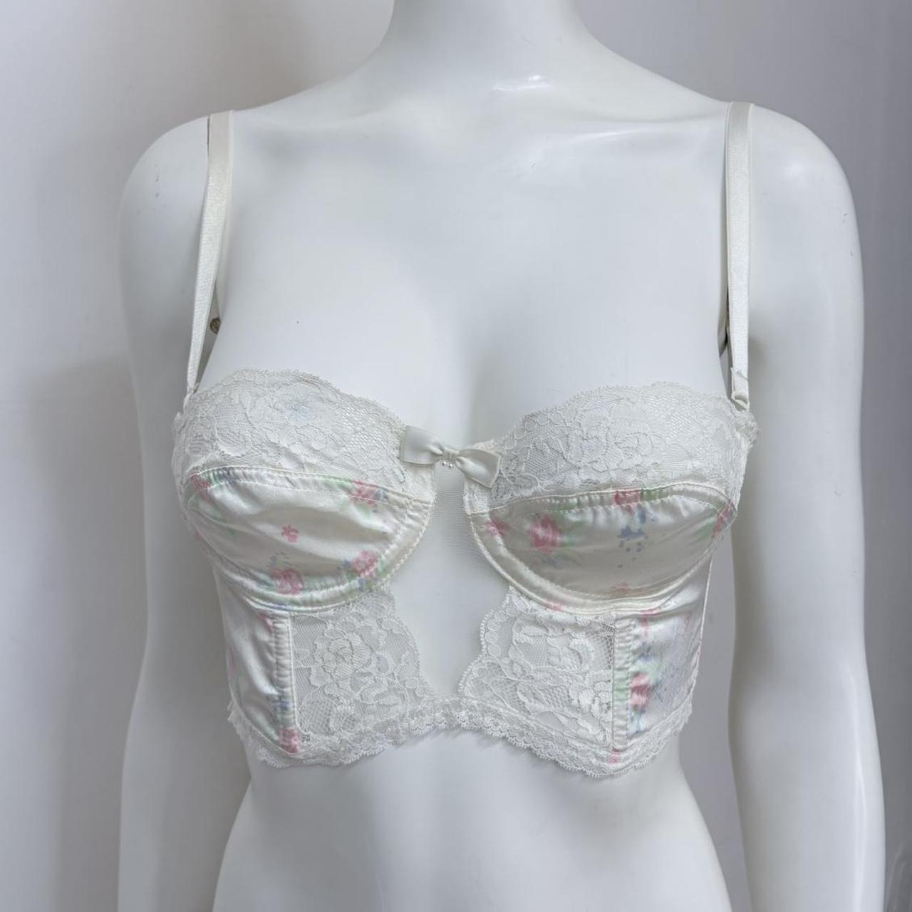 Vintage lace satin floral bralet