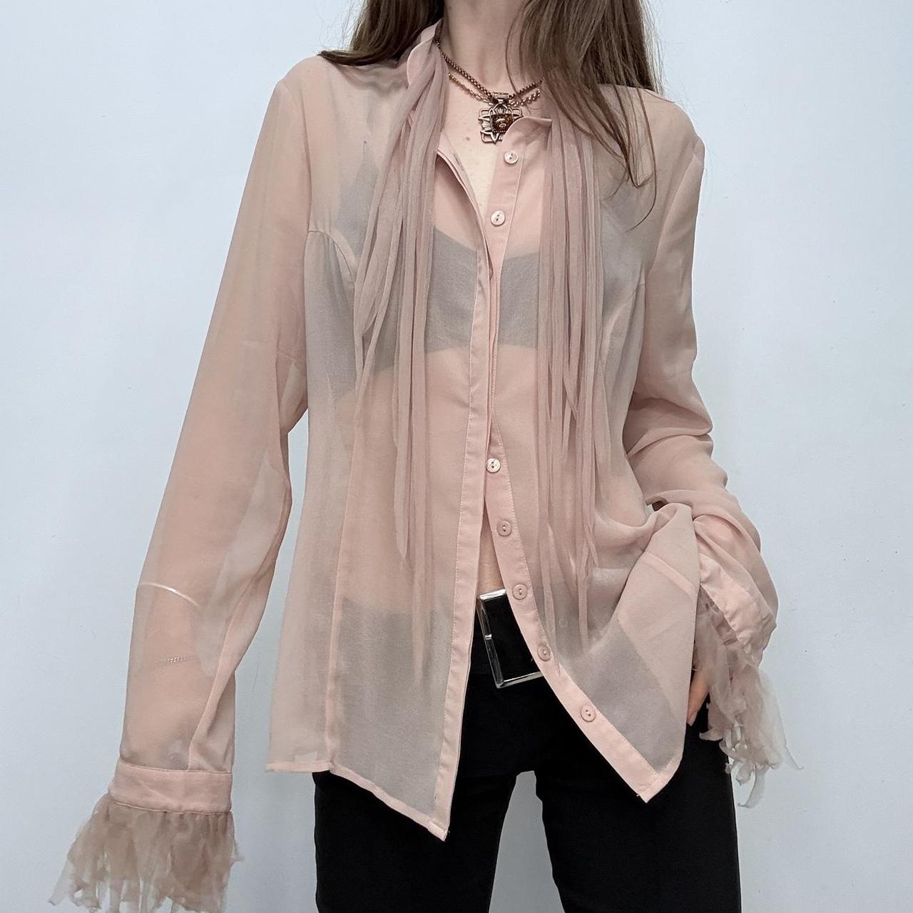 Sheer pink flared fairy shirt