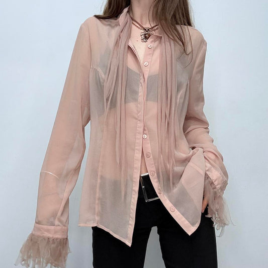 Sheer pink flared fairy shirt