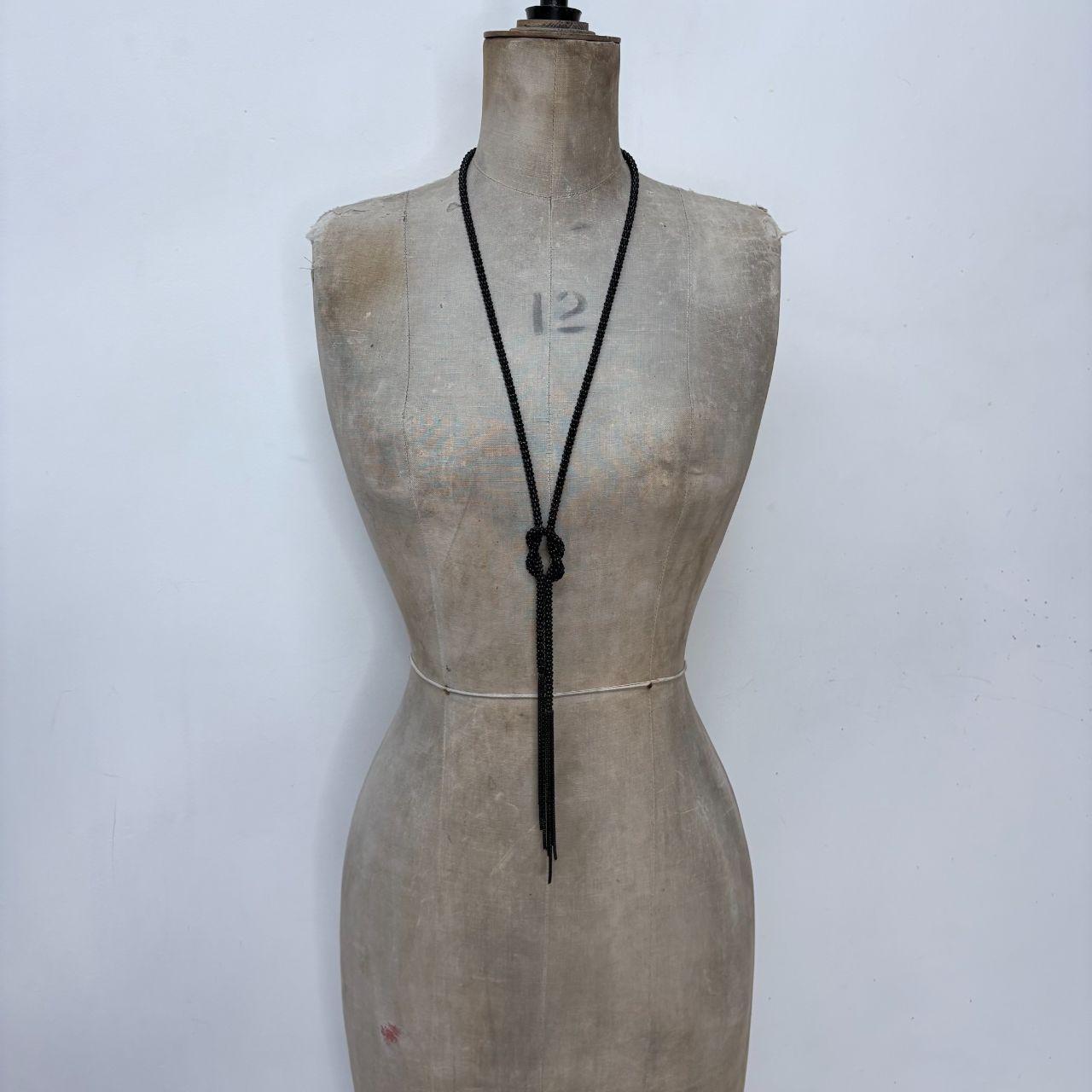 Long black chain necklace