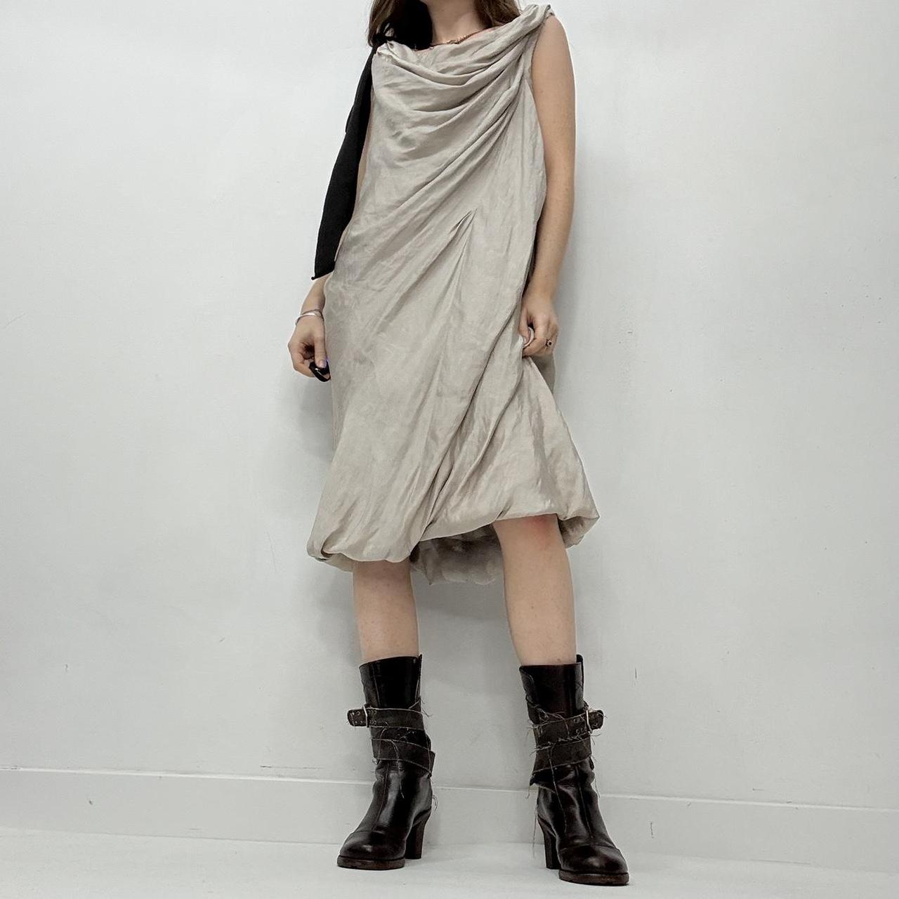 Draped slouchy silk dress