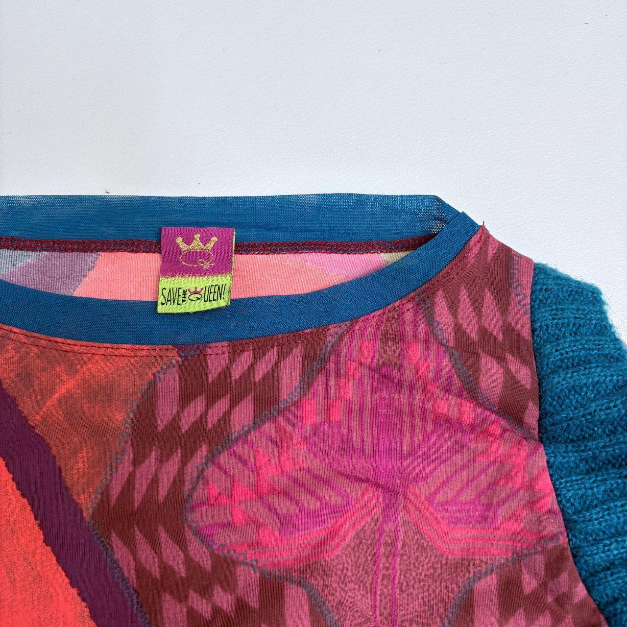 Graphic mohair Save The Queen jumper