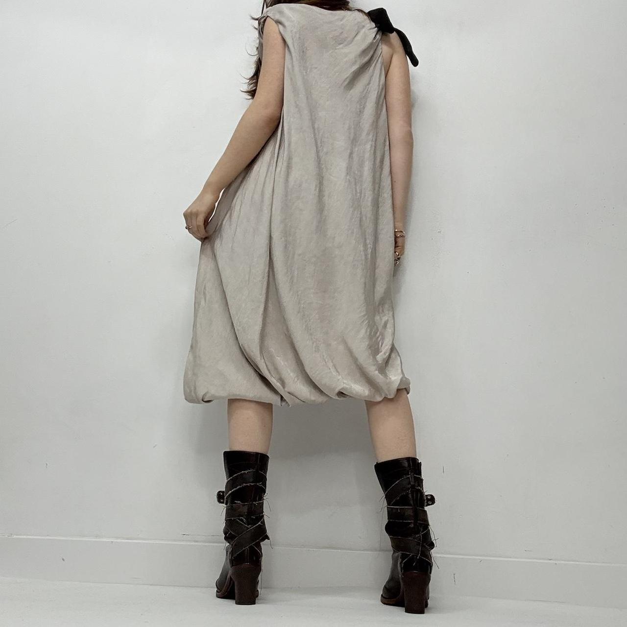 Draped slouchy silk dress