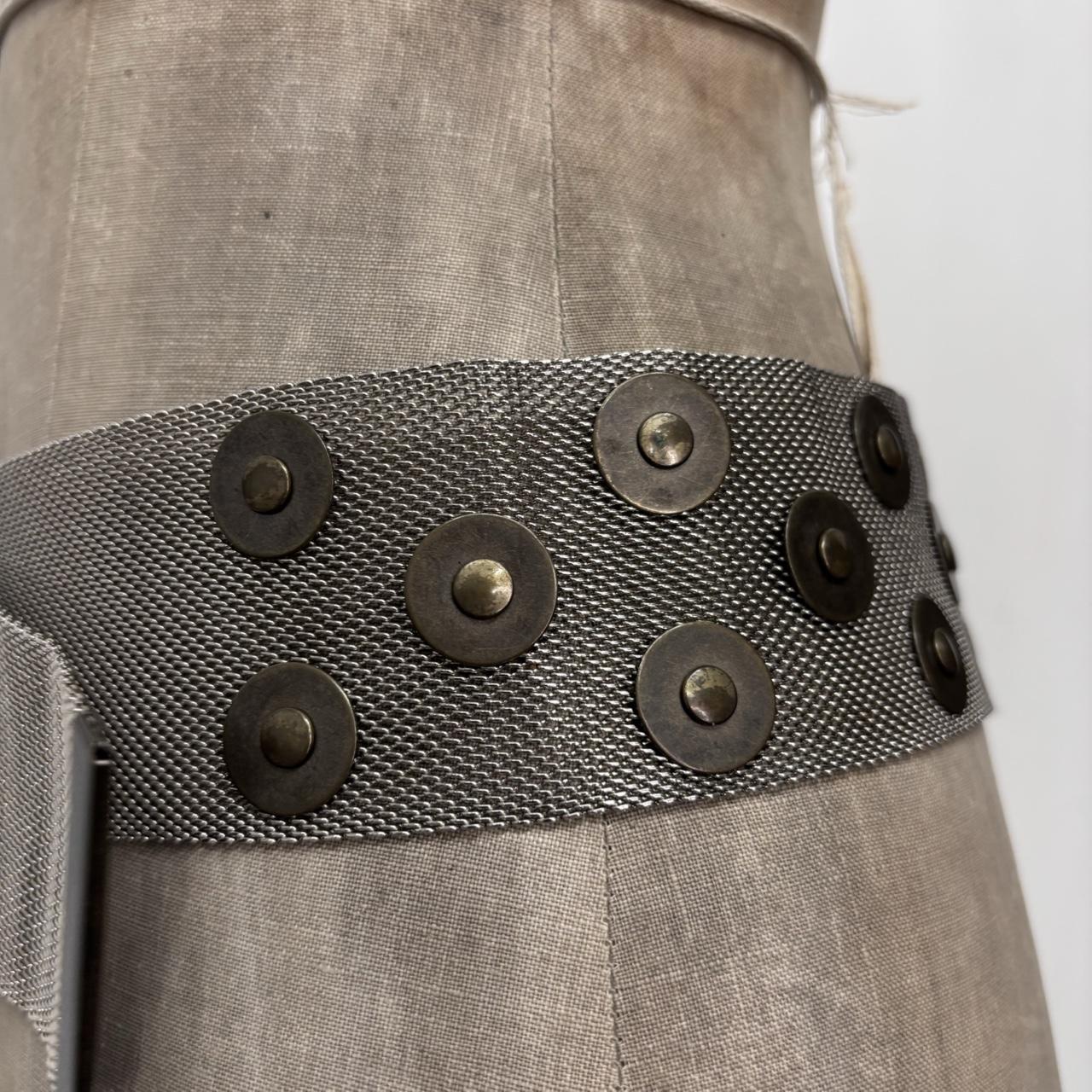 Silver studded chain metal belt