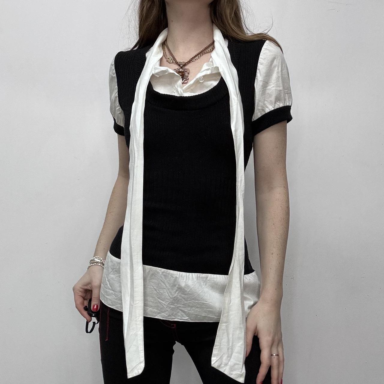 Preppy bow neck shirt