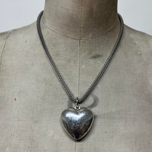 Silver bubble heart necklace