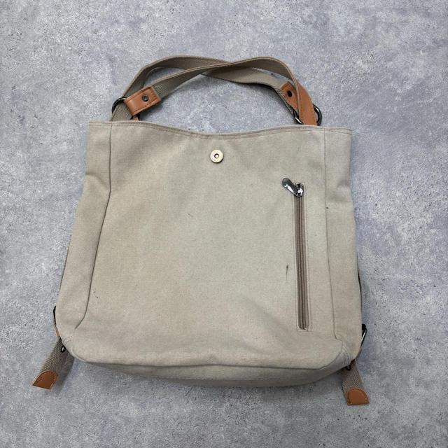 Brown canvas shoulder bag