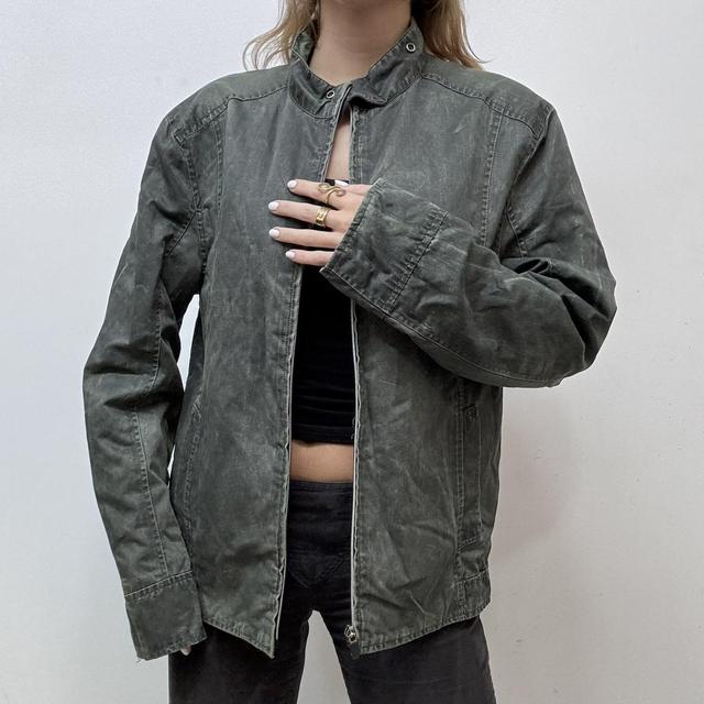 Distressed biker bomber jacket