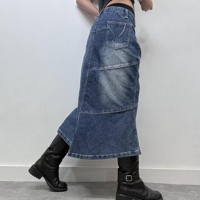 Panelled denim deconstructed skirt