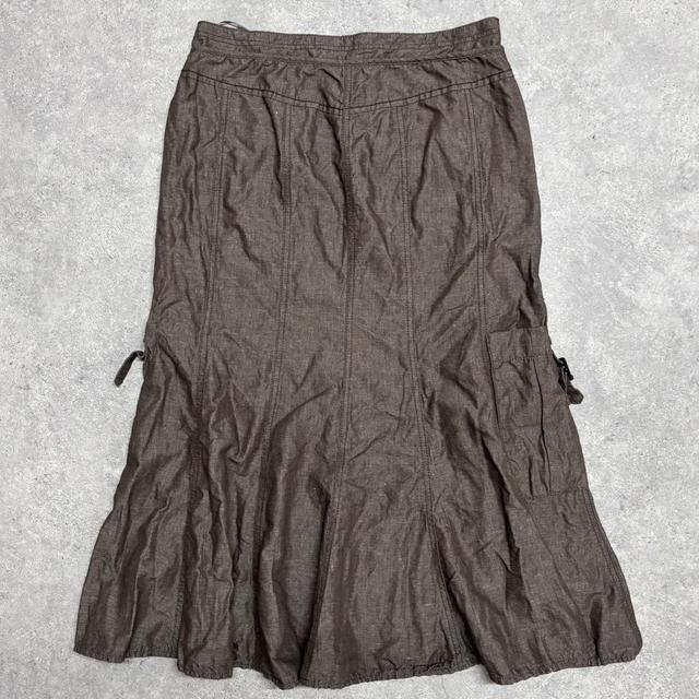 Brown linen asymmetrical skirt