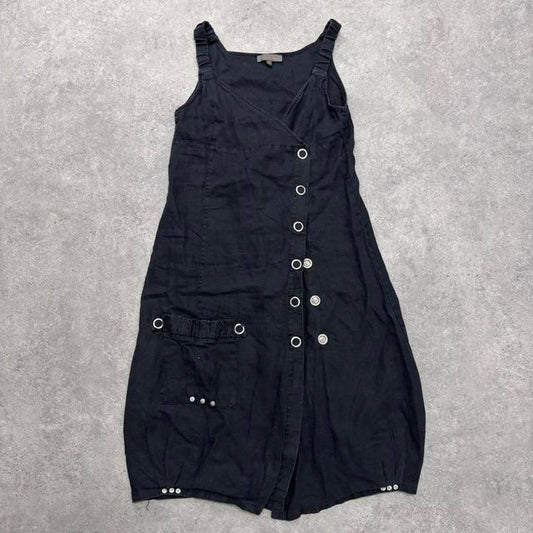 Eyelet studded asymmetric dress