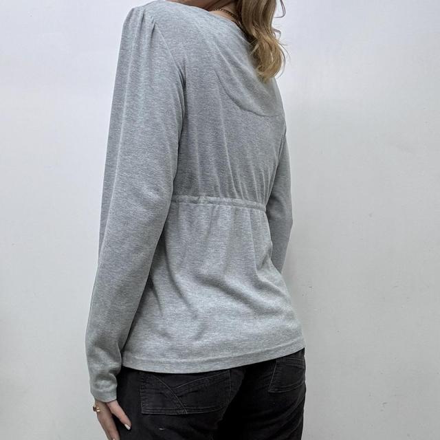 Slouchy lace grey blouse