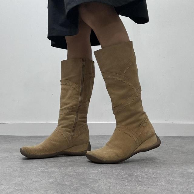 Boxing suede moto biker boots