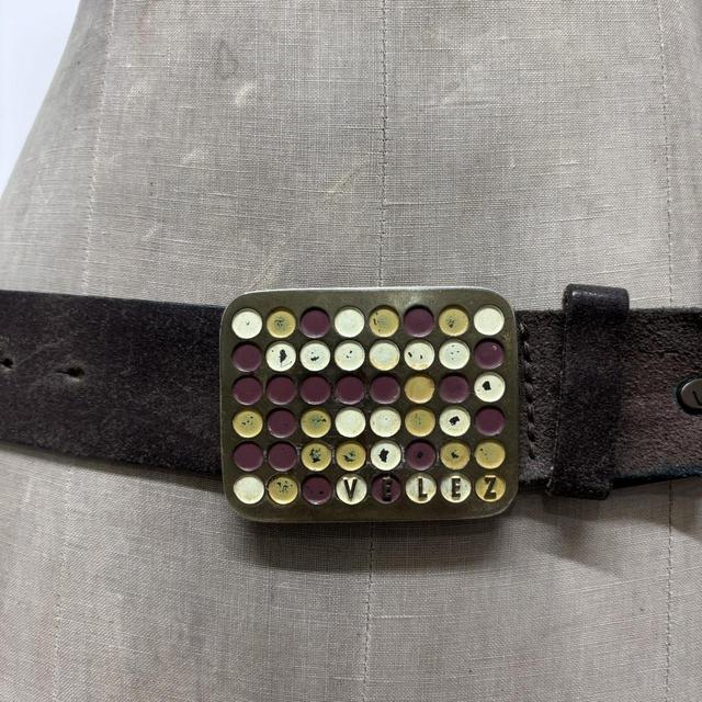 Brown slouchy buckle belt