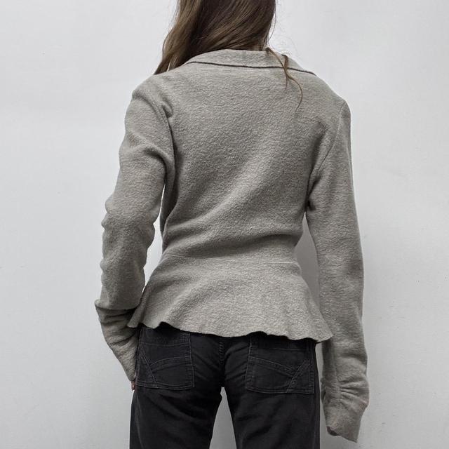 Asymmetric wool button jacket