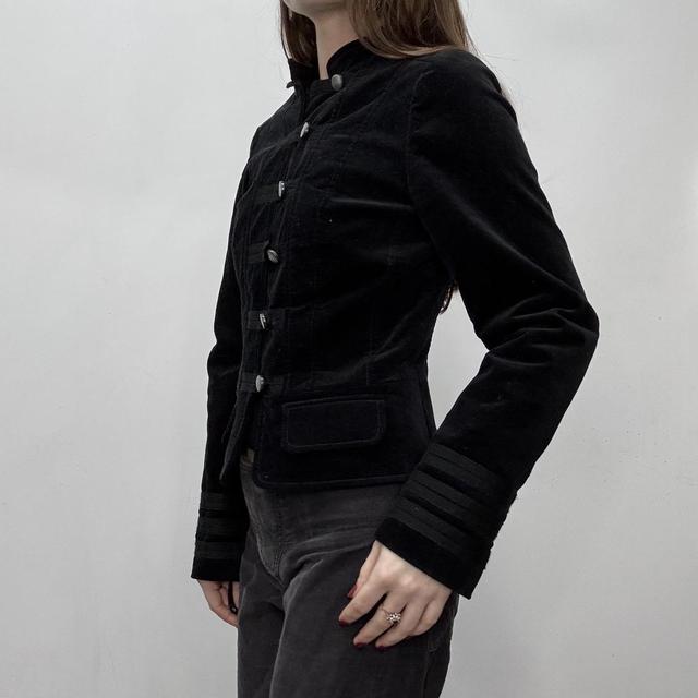 Black military fitted grunge jacket