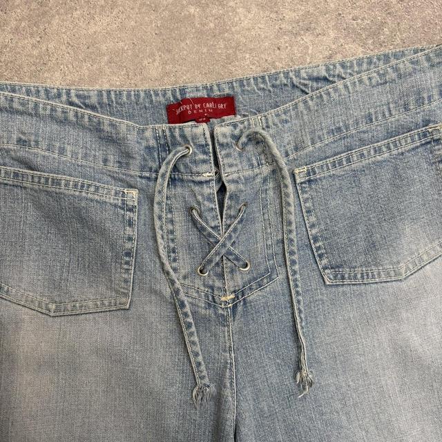 Distressed corset capri jeans shorts