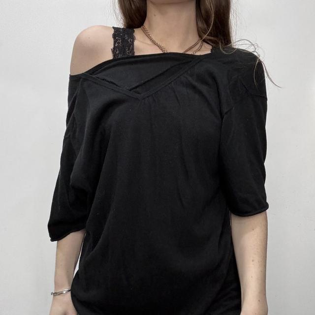 Black slouchy all saints top