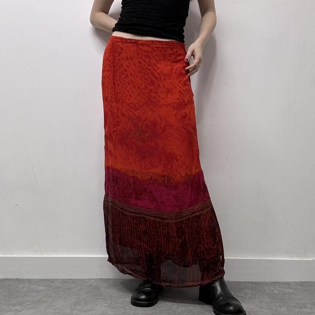Patterned summer maxi skirt