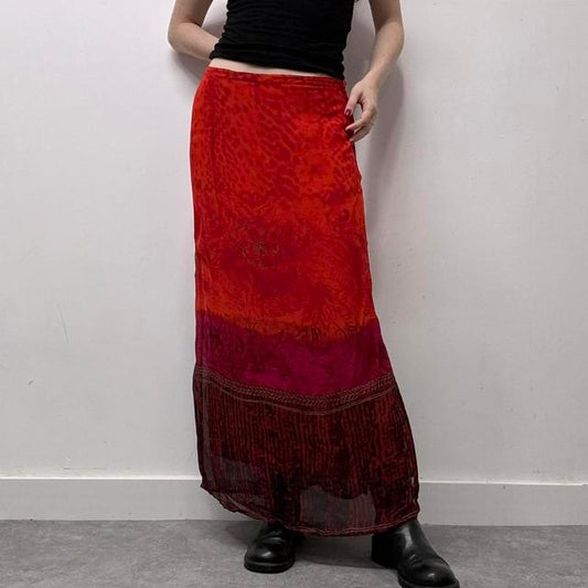 Patterned summer maxi skirt