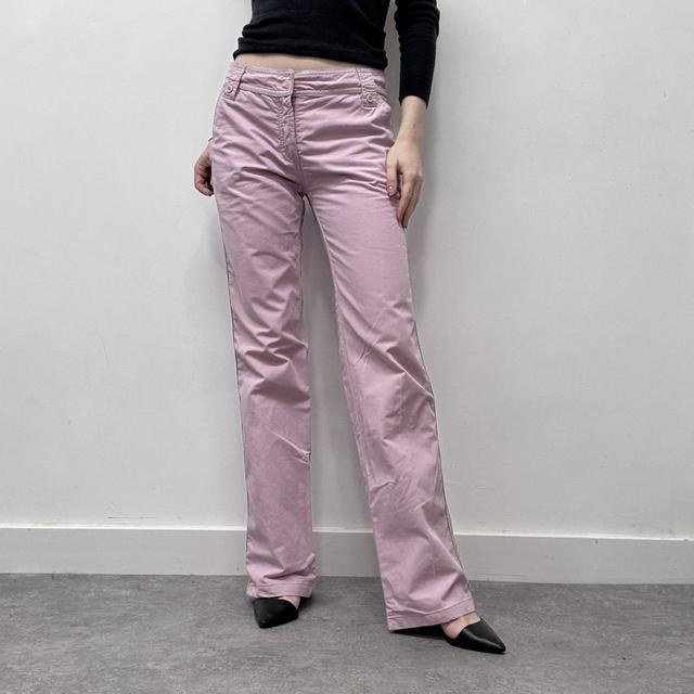 Pink wide leg cargo trouser pants