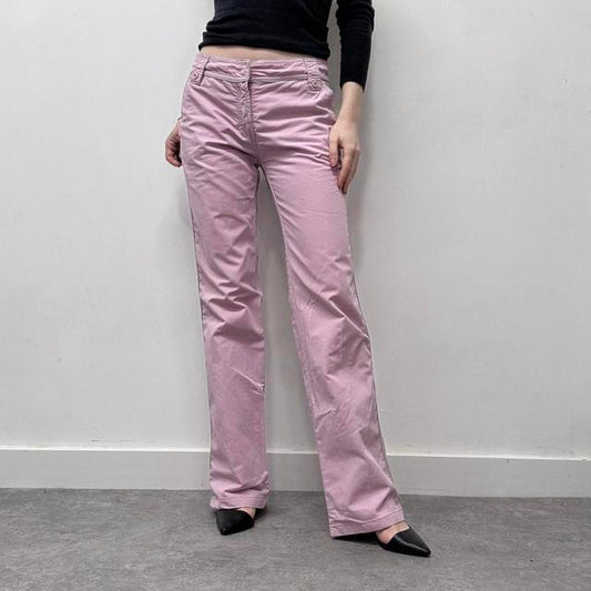 Pink wide leg cargo trouser pants