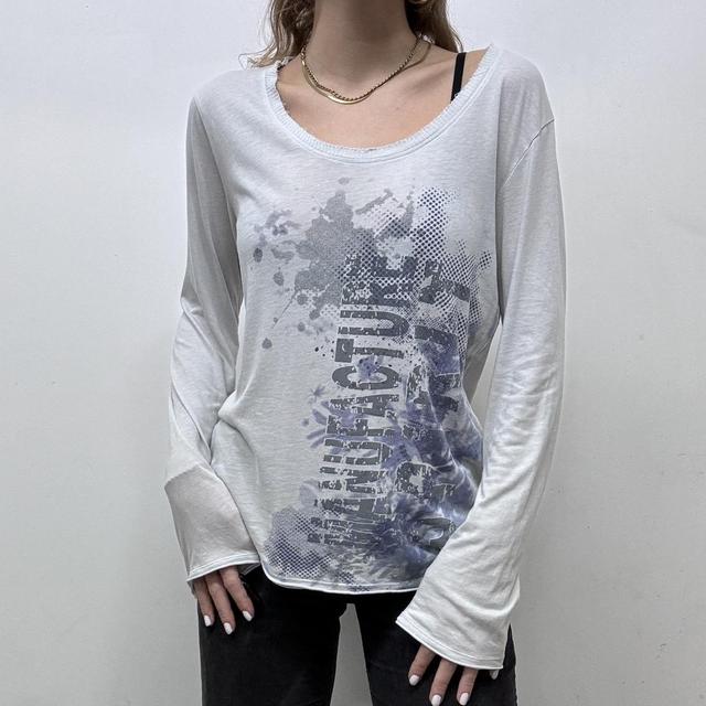 Distressed graphic grunge top