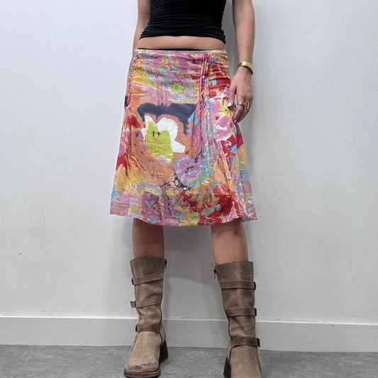 Patterned floaty fairy watercolour skirt