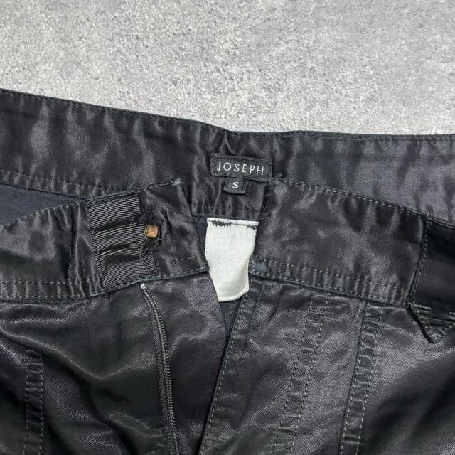Black satin cargo pants