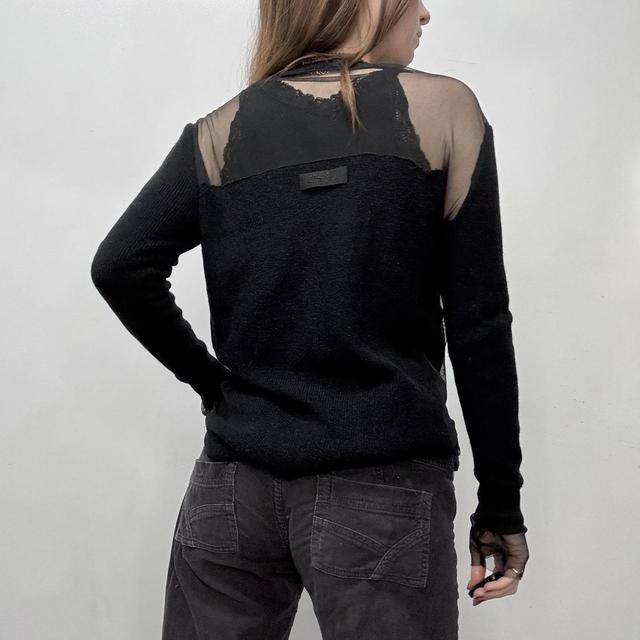 Diesel black mesh cut out jumper