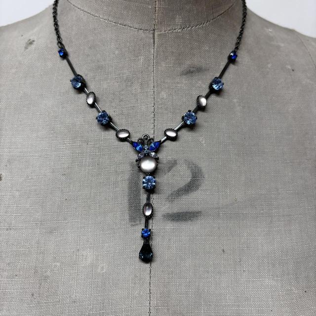 Boho fairy butterfly crystal necklace