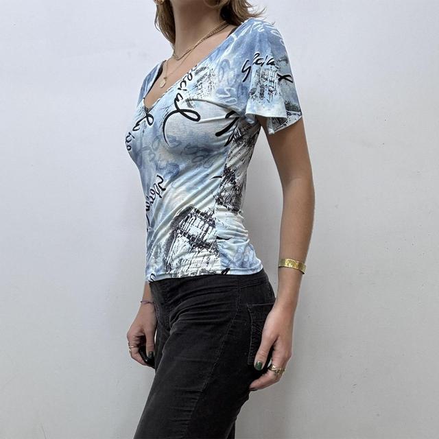 Graphic abstract print blouse