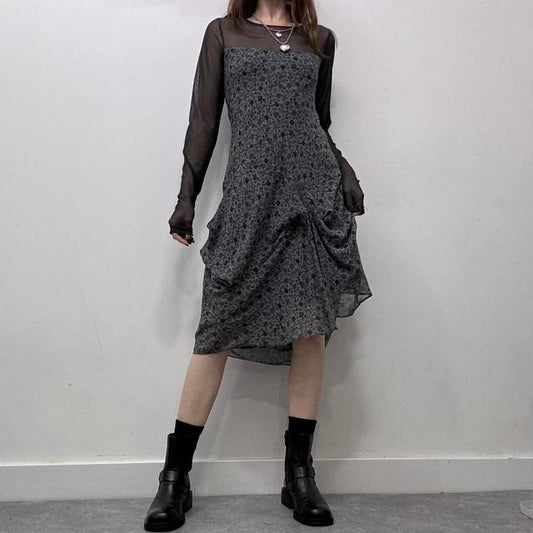 Drape cop copine mesh dress