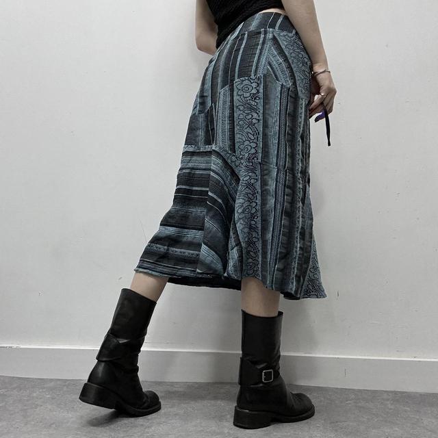 Pinstripe grunge fairy midi skirt
